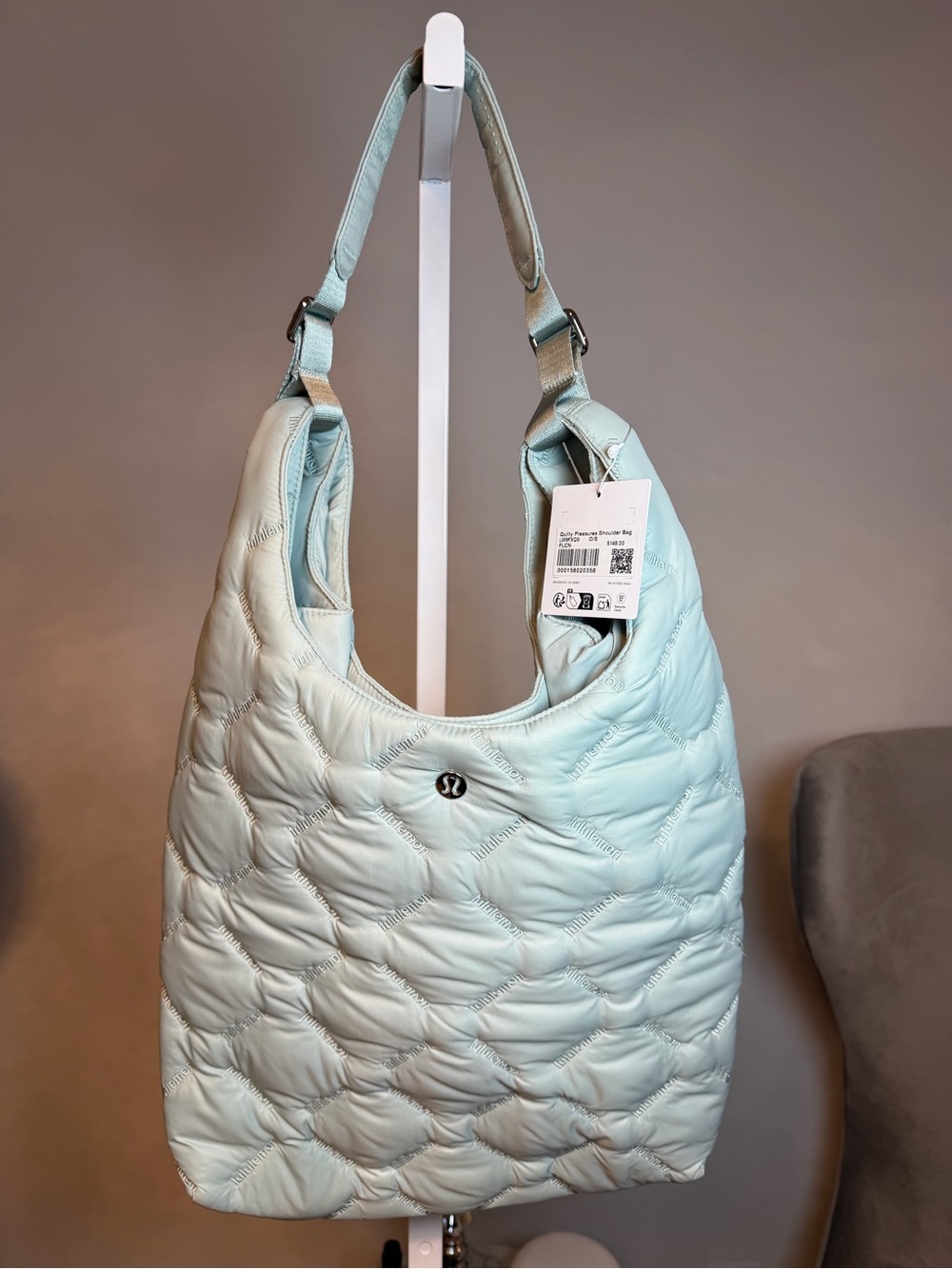 lululemon athletica Quilted Mint Green Shoulder Tote